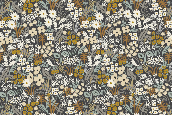 Reststück Bon Voyage by Rifle Paper Meadow Grey Multi Metallic