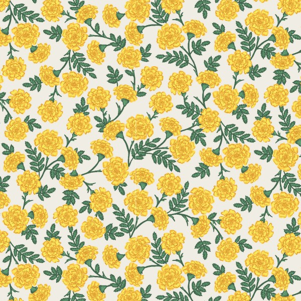 Cotton and Steel RIfle Paper Bramble Dianthus Yellow