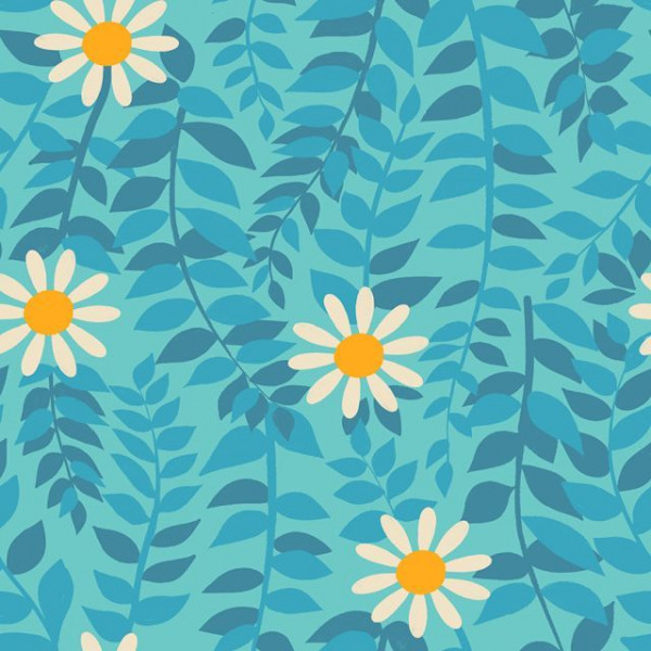 Ruby Star Society Melody Miller Flowerland Dasies Turquoise