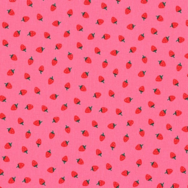 Wachstuch Oilcloth Strawberries Pink Red