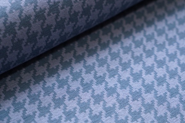 Bio Strickjacquard Stoffonkel Hahnentritt jeans