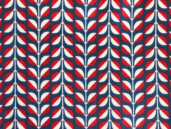Kokka Mees&Mees Canvas Retro Blätterreigen jeansblau