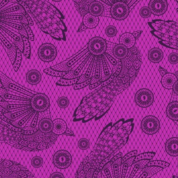 Tula Pink Nightshade (Deja Vue) Raven Lace Oleander