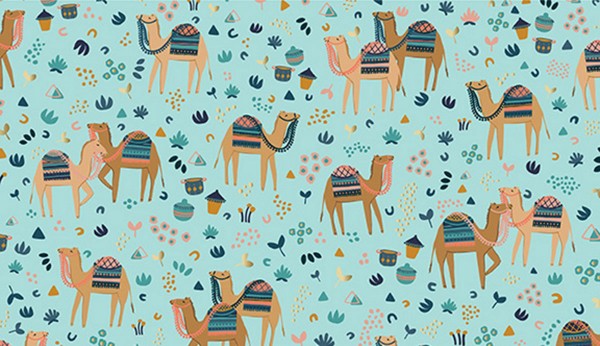 Sahara by Michelle Parascandolo Camel Excursion turquoise metallic