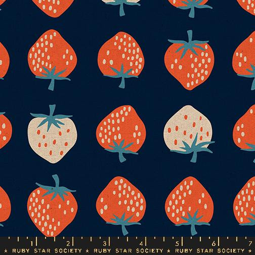 Ruby Star Society Strawberry by Kimberly Kight CANVAS Strawberry Navy