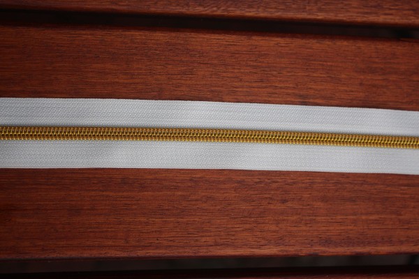 Reißverschluss metallisiert creme/gold breite Raupe
