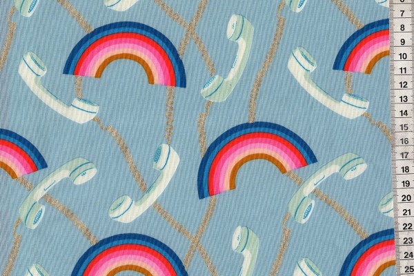 Ruby Star Society Social Rainbow Metallic Soft Blue by Melody Miller