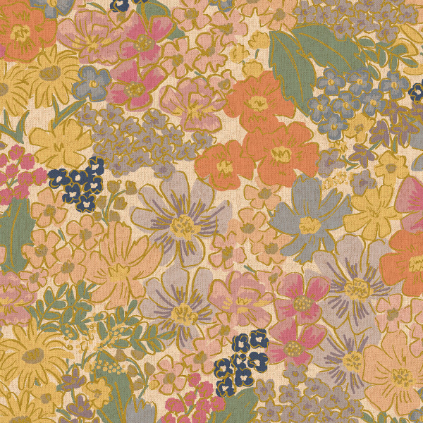 Rifle Paper English Rose Mimi Canvas Blush Metallic