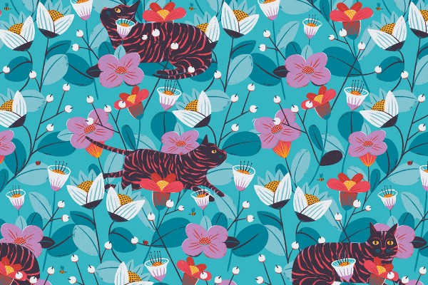 Cotton and Steel Loli's Garden Ana Sanfelippo Geranio Cat's Meow