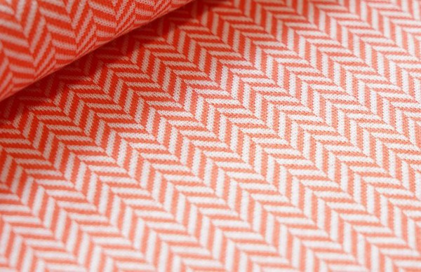 Bio Strickjacquard Fischgrat koralle Stoffonkel