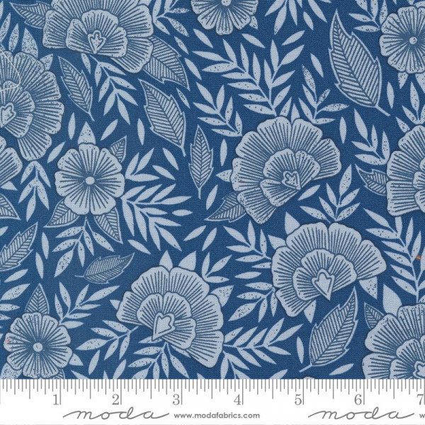 Katherine Watson Flower Press Scatter Florals Indigo