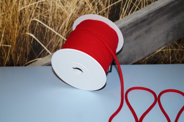 Baumwollkordel 6 mm rot