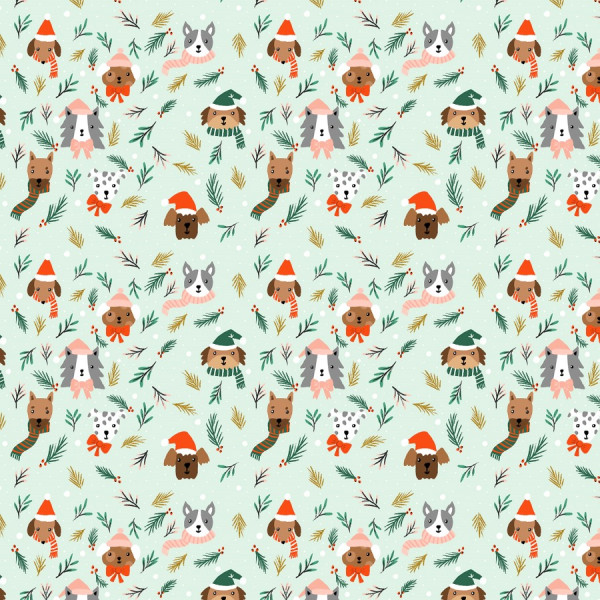 Merry Pawmas Holiday Barkmas Tree Light Mint Metallic