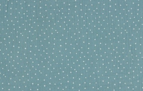 Double Gauze Musselin Punkte aqua