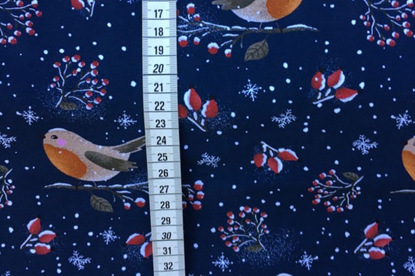 Stretchjersey Lovely Robin dunkelblau Christiane Zielins