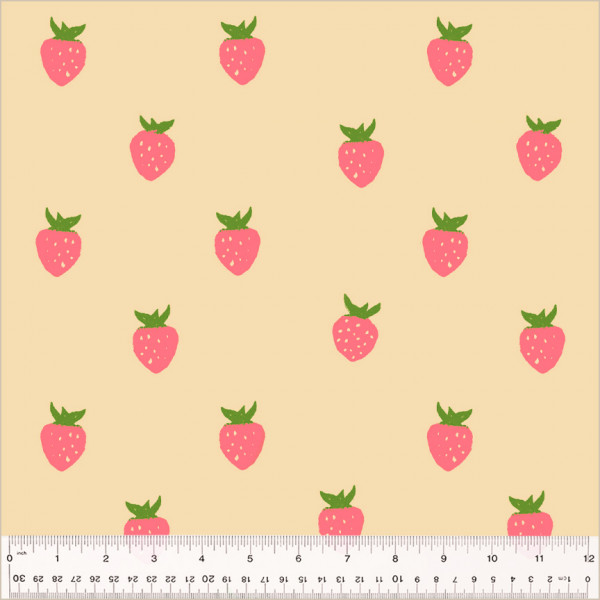Heather Ross Quilt Back Berry Ecru