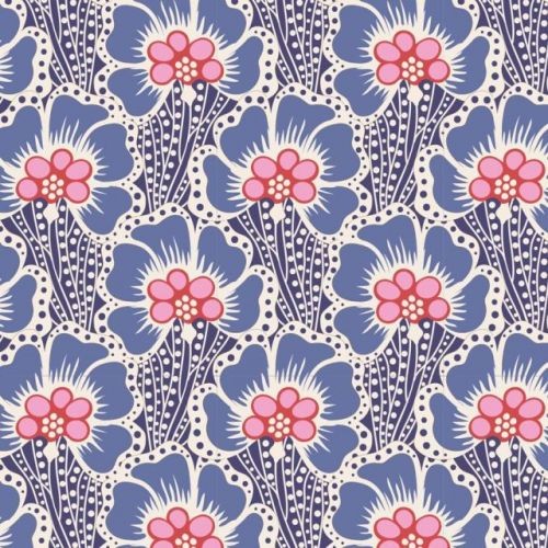 Tilda Cotton Beach - Ocean Flower Blue