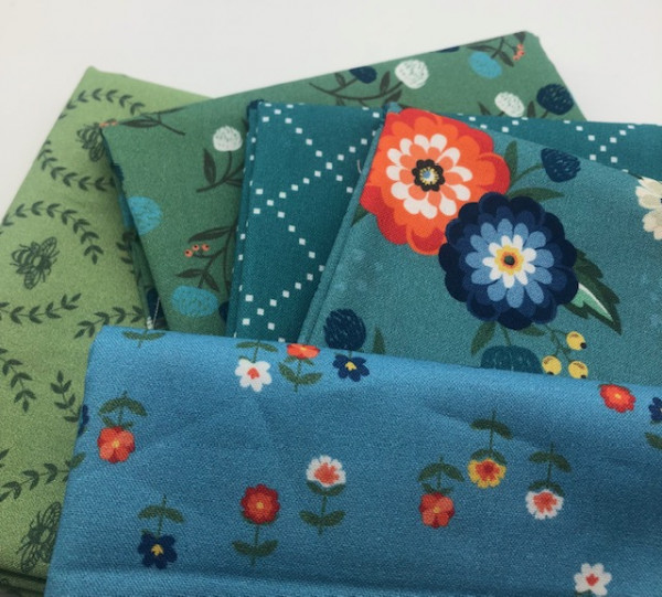 Fat Quarter Set CLover & Dot CluckCluckSew green