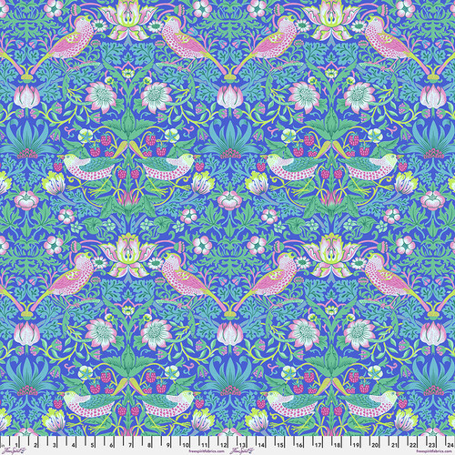 Kaffe Fassett X Morris & Co. Cotton Lawn Strawberry Thief blue