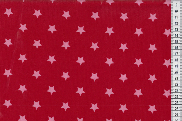 Dekostoff Stars Big scarlet red/babydoll