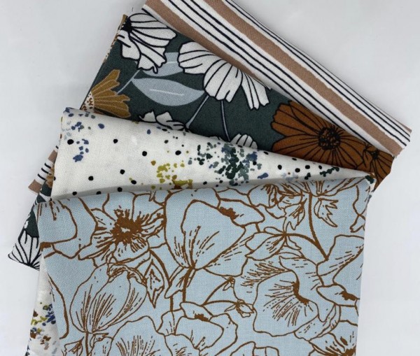 Fat Quarter Set Wallflower Hope Johnson hunter green