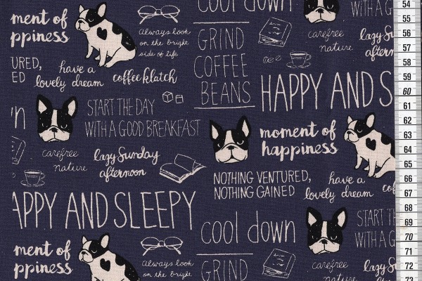 Kokka Canvas Moments of Happiness blue