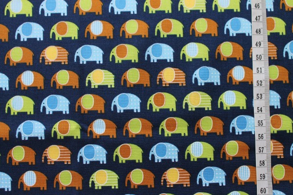 Robert Kaufman Ann Kelle URBAN ZOOLOGIE Minis Elephants navy