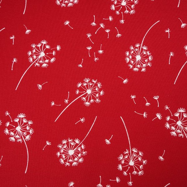 Reststück Biojersey Pusteblume kirsche