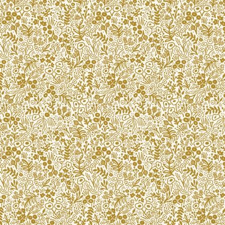 Cotton and Steel Basics - Rifle Paper Co - Tapestry Lace Gold Metallic