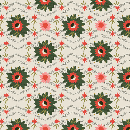 Ash Cascade TInsel on the Trail Poinsettia Mistletoe Metallic