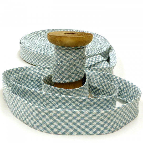 Schrägband Westfalenstoffe Karo mittelblau