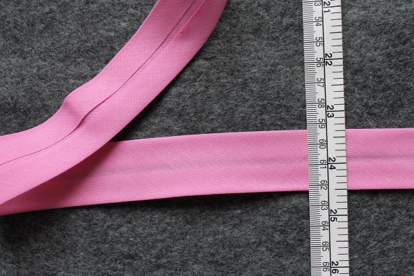Schrägband gefalzt 30 mm rosa