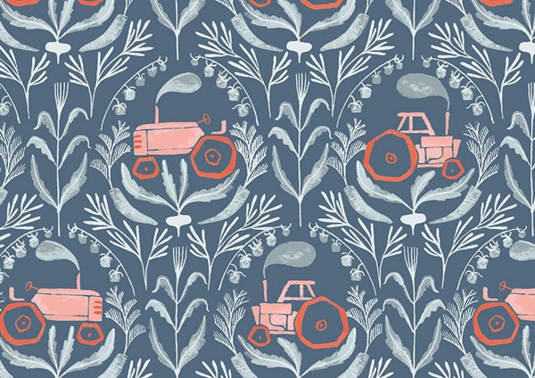 Rae Ritchie Poppy Prairie Tracktors teal