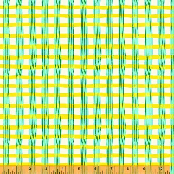 Heather Ross Lucky Rabbit Painted Plaid Yellow