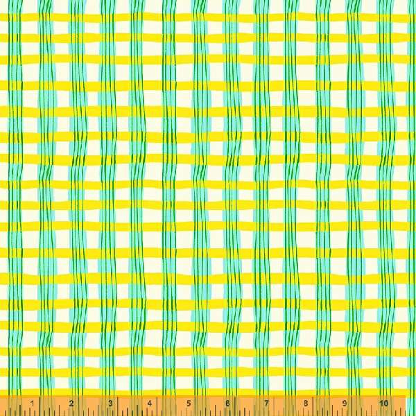 Heather Ross Lucky Rabbit Painted Plaid Yellow