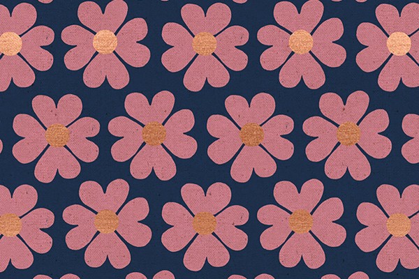 Ruby Star Society CANVAS Linen Unruly Nature Jen Hewett Heart Flower Daisy navy