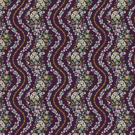 Rifle Paper Dahlia Wildwood Vines Aubergine Metallic
