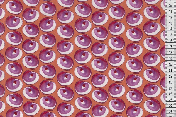 Laminated cotton Kathy Davis Happiness Swirls fuchsia