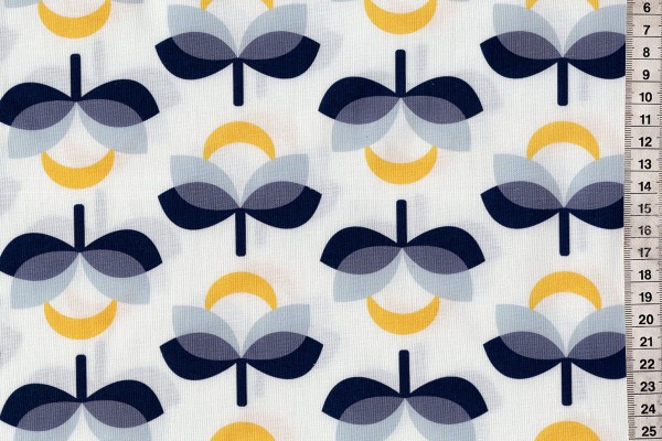 Butterscotch by Dana Willard Retroflowers white grey multi