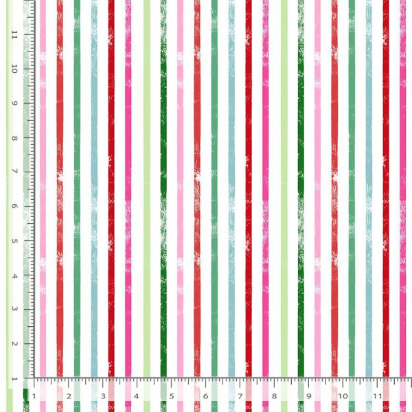 Dear Stella Fabrics Feline Festive Wheathered Stripe Rainbow