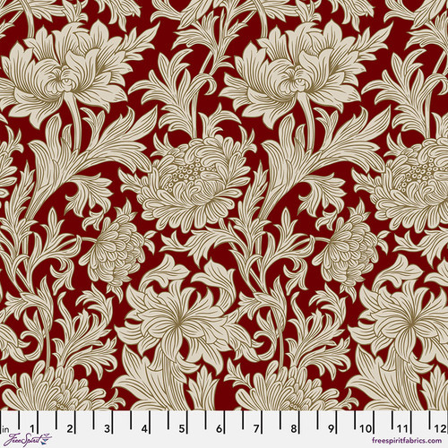 Morris & Co. The Oxford Holiday Collection Chrysanthenum Tonal Crimson