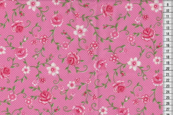 Westfalenstoff Wales Druck Rosenranken pink
