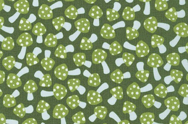 Elizabeth Hartman Paintbox Mushrooms Avocado