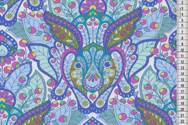 Tula Pink Slow & Steady Hare blue raspberry