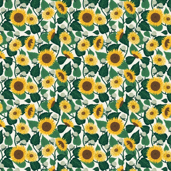 Cotton and Steel Rifle Paper Curio Sunflower Fields Cream