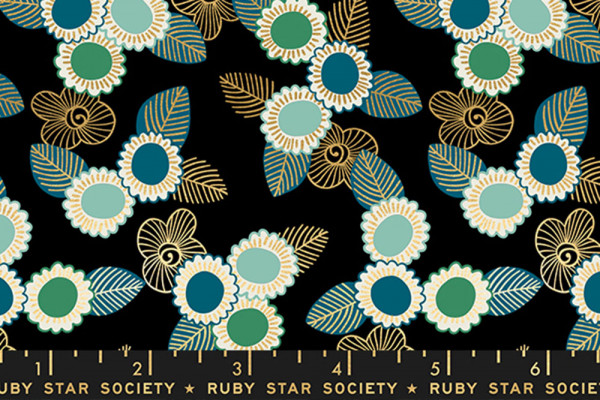 Ruby Star Society Purl by Sarah Watts Embroidered Floral Black