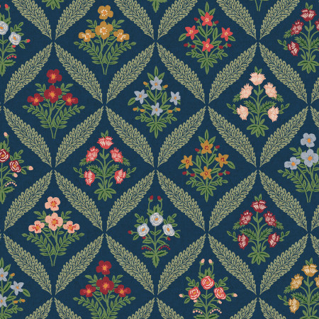 Rifle Paper Dahlia Estee Garden Navy Multi Canvas