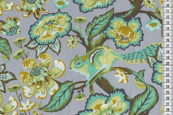 Tula Pink Chipper Chipmunk mint