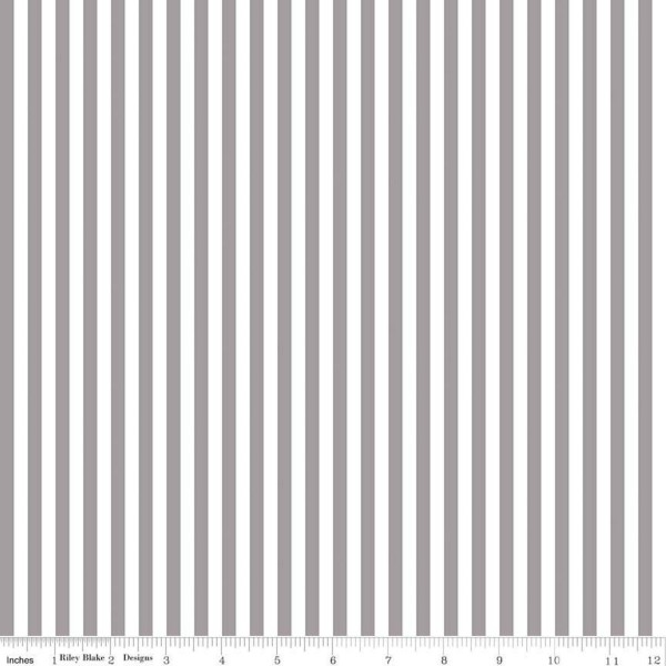 RIley Blake Design Basic Stripes 1/4 inch gray