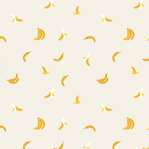 Cotton and Steel Orchard Bananas Cream Metallic